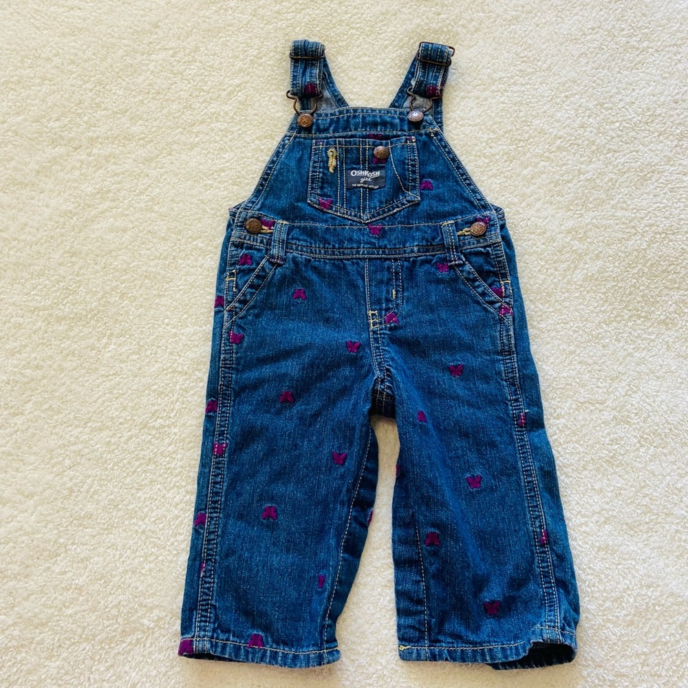 OshKosh B'gosh Denim Butterfly Overalls